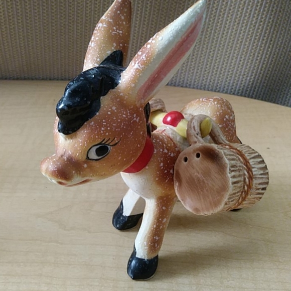 Vintage Donkey Salt & Pepper Shakers Kitchen Vintage Donkey Salt